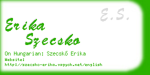 erika szecsko business card
